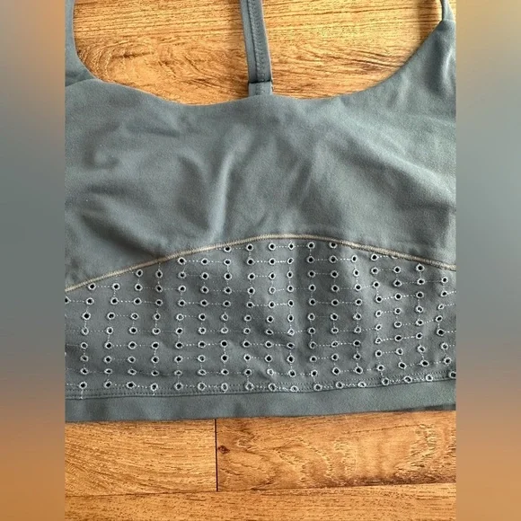 PrAna Faro Bralette Sports Bra in Chalkboard. Eyelet designs. Small. Like New. - Picture 4 of 11